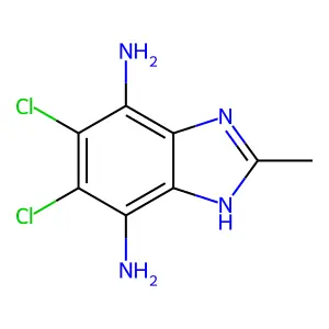 5,6-Dichloro-2-methyl-1H-1,3-benzodiazole-4,7-diamine structure