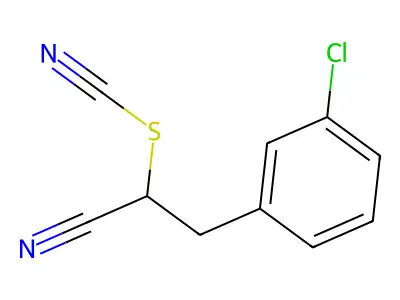 2-(3-Chlorophenyl)-1-cyanoethyl thiocyanate structure