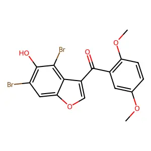 (4,6-Dibromo-5-hydroxy-1-benzofuran-3-yl)(2,5-dimethoxyphenyl)methanone structure