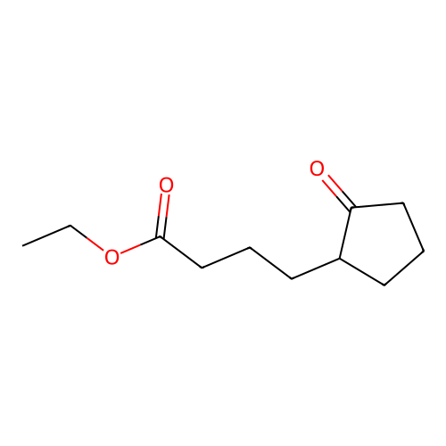 Butanoic acid, 4-(2-oxocyclopentyl)-, ethyl ester structure
