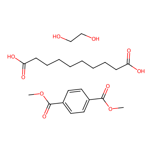 Decanedioic acid;dimethyl benzene-1,4-dicarboxylate;ethane-1,2-diol structure