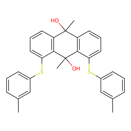 9,10-Dimethyl-1,8-bis[(3-methylphenyl)sulfanyl]anthracene-9,10-diol structure