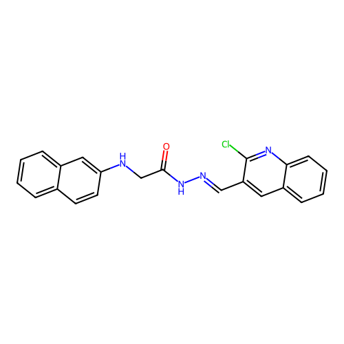 N'-[(2-chloro-3-quinolinyl)methylene]-2-(2-naphthylamino)acetohydrazide structure