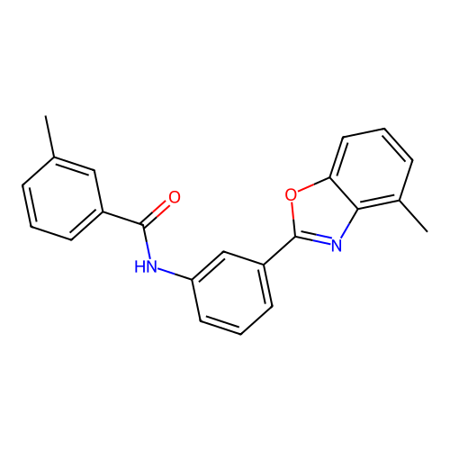 3-methyl-N-[3-(4-methyl-1,3-benzoxazol-2-yl)phenyl]benzamide structure