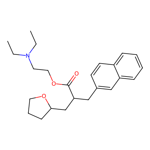 2-(Diethylamino)ethyl tetrahydro-alpha-(2-naphthylmethyl)furan-2-propionate structure