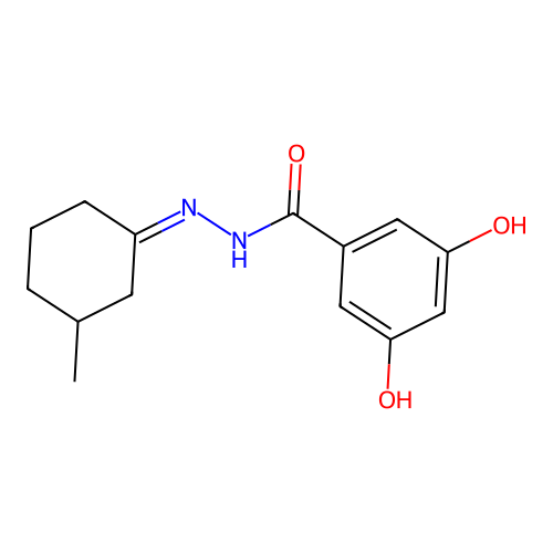 3,5-dihydroxy-N'-(3-methylcyclohexylidene)benzohydrazide structure