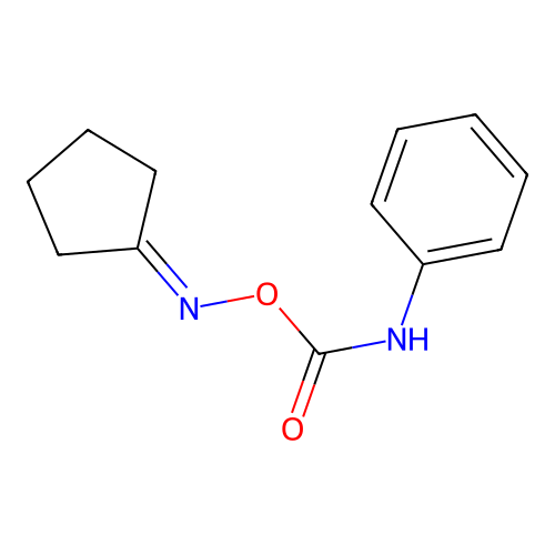 cyclopentanone O-(anilinocarbonyl)oxime structure