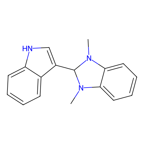2-(1H-Indol-3-yl)-1,3-dimethyl-2,3-dihydro-1H-benzimidazole structure
