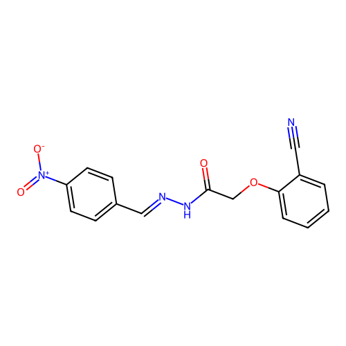 2-(2-cyanophenoxy)-N-[(E)-(4-nitrophenyl)methylideneamino]acetamide structure