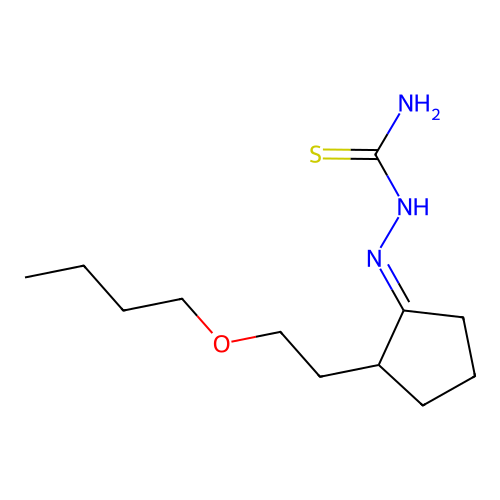 2-(2-Butoxyethyl)-1-cyclopentanone thiosemicarbazone structure