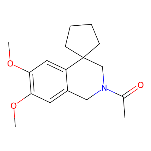 1-(6',7'-dimethoxy-1'H-spiro[cyclopentane-1,4'-isoquinolin]-2'(3'H)-yl)ethanone structure