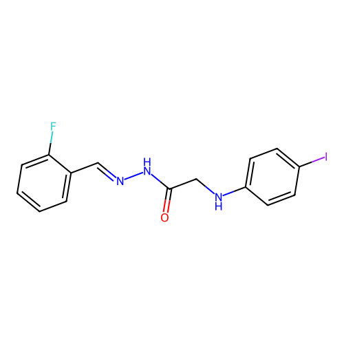 N'-(2-fluorobenzylidene)-2-[(4-iodophenyl)amino]acetohydrazide structure