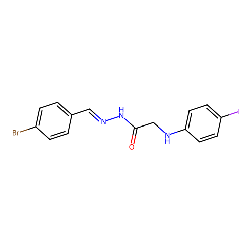 N'-(4-bromobenzylidene)-2-[(4-iodophenyl)amino]acetohydrazide structure