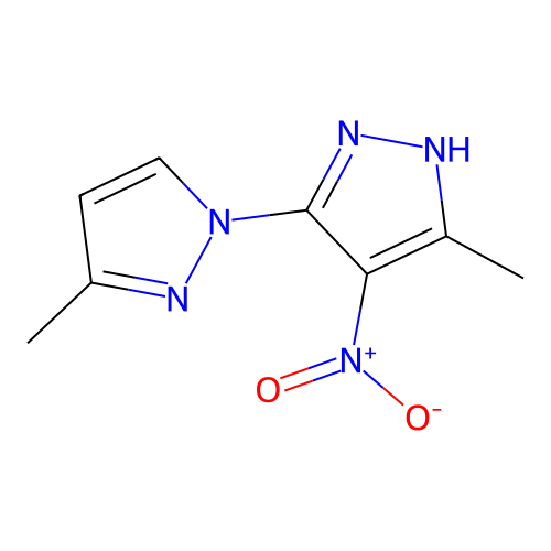 3,5'-dimethyl-4'-nitro-2'H-1,3'-bipyrazole structure