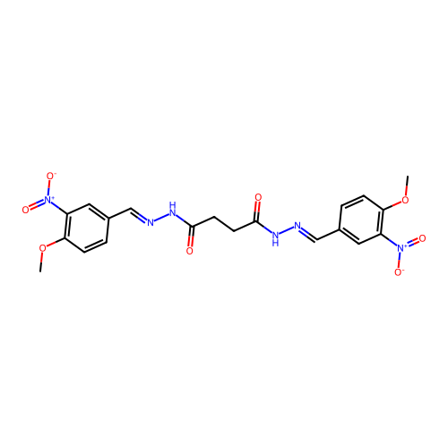 N'~1~,N'~4~-bis{3-nitro-4-methoxybenzylidene}succinohydrazide structure