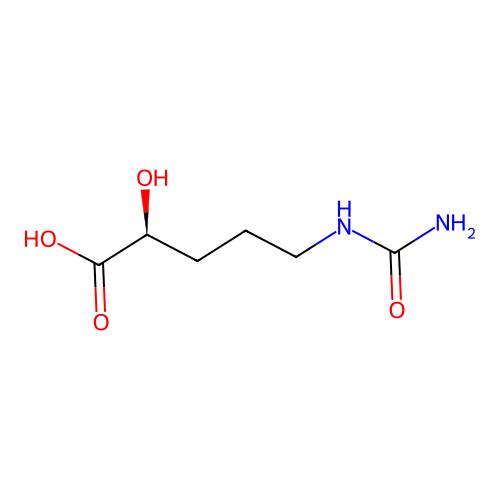 (2S)-5-(carbamoylamino)-2-hydroxypentanoic acid structure