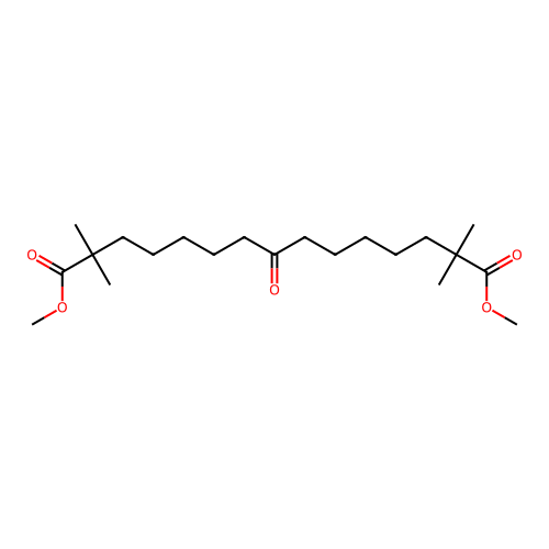 Dimethyl 2,2,14,14-tetramethyl-8-oxopentadecanedioate structure