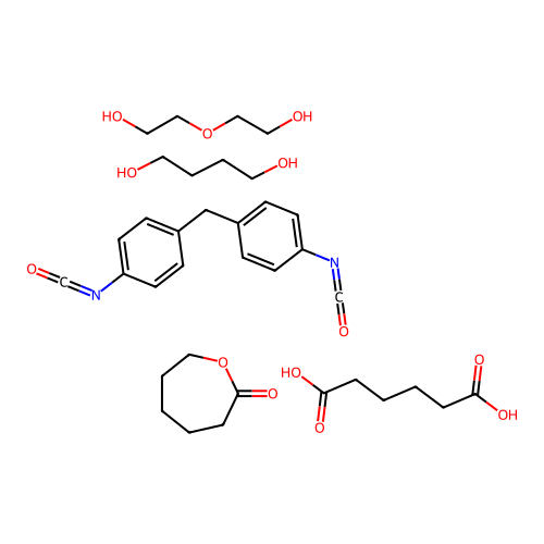 Hexanedioic acid, polymer with 1,4-butanediol, 1,1'-methylenebis[4-isocyanatobenzene], 2-oxepanone and 2,2'-oxybis[ethanol] structure