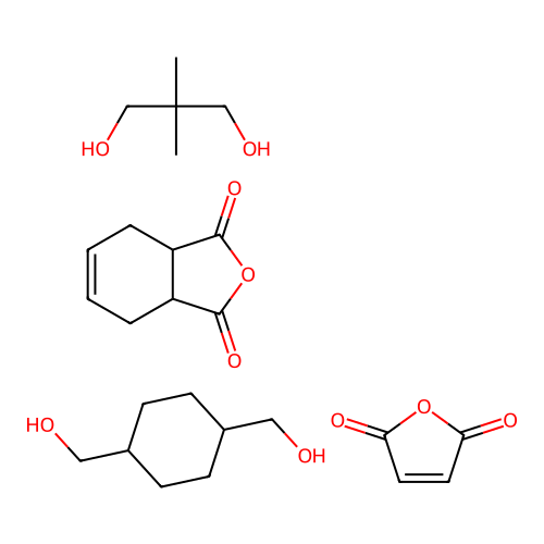 (C8-H16-O2.C8-H8-O3.C5-H12-O2.C4-H2-O3)x- structure