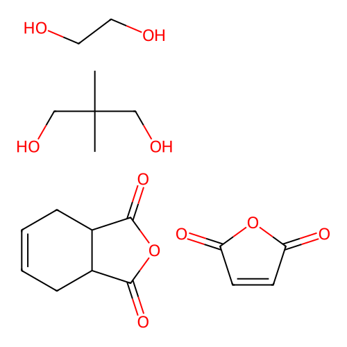 (C8-H8-O3.C5-H12-O2.C4-H2-O3.C2-H6-O2)x- structure