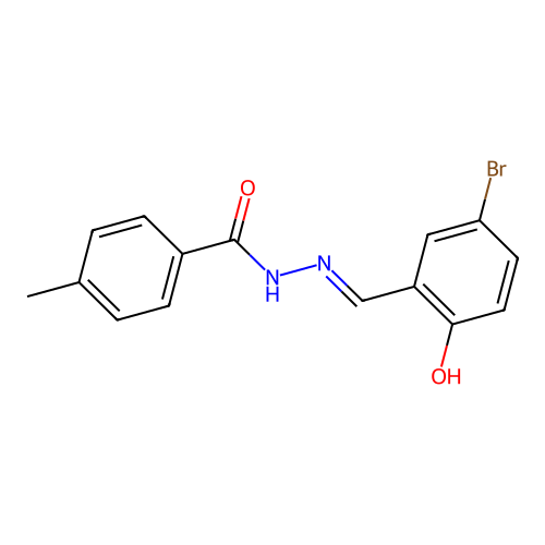 N-[(5-bromo-2-hydroxyphenyl)methylideneamino]-4-methylbenzamide structure