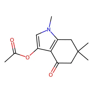 1,6,6-trimethyl-4-oxo-4,5,6,7-tetrahydro-1H-indol-3-yl acetate structure