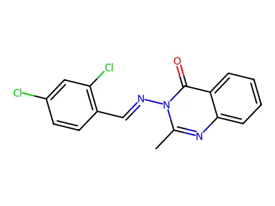 3-[(2,4-Dichlorophenyl)methylideneamino]-2-methyl-quinazolin-4-one structure