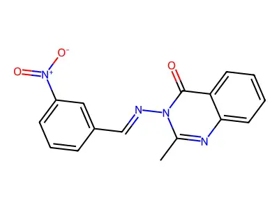 4(3H)-Quinazolinone,2-methyl-3-[[(3-nitrophenyl)methylene]amino]- structure