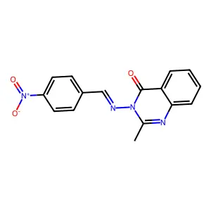 4(3H)-Quinazolinone, 2-methyl-3-[[(4-nitrophenyl)methylene]amino]- structure