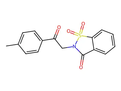 2-[2-(4-methylphenyl)-2-oxoethyl]-1H-1,2-benzisothiazole-1,1,3(2H)-trione structure