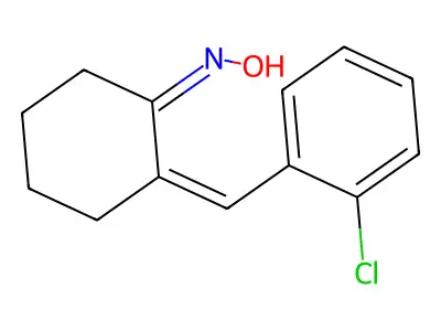 N-[2-[(2-chlorophenyl)methylidene]cyclohexylidene]hydroxylamine structure