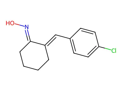 N-[2-[(4-chlorophenyl)methylidene]cyclohexylidene]hydroxylamine structure