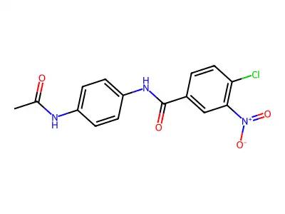 N-[4-(acetylamino)phenyl]-4-chloro-3-nitrobenzamide structure