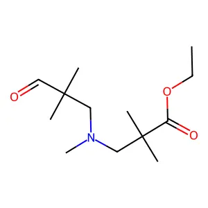 Ethyl 3-[(2,2-dimethyl-3-oxo-propyl)-methyl-amino]-2,2-dimethyl-propanoate structure