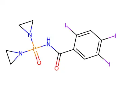 Benzamide, N-(bis(1-aziridinyl)phosphinyl)-2,4,5-triiodo- structure