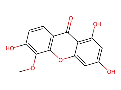 1,3,6-Trihydroxy-5-methoxyxanthone structure