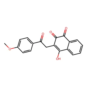 2-Hydroxy-3-[2-(4-methoxyphenyl)-2-oxoethyl]naphthoquinone structure