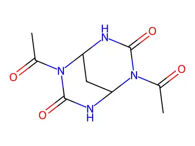 2,6-Diacetyl-2,4,6,8-tetraazabicyclo[3.3.1]nonane-3,7-dione structure