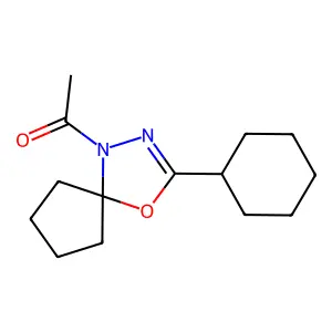 1-Acetyl-3-cyclohexyl-4-oxa-1,2-diazaspiro[4.4]non-2-ene structure