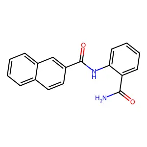 N-(2-carbamoylphenyl)naphthalene-2-carboxamide structure