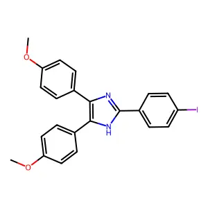 2-(4-iodophenyl)-4,5-bis(4-methoxyphenyl)-1H-imidazole structure