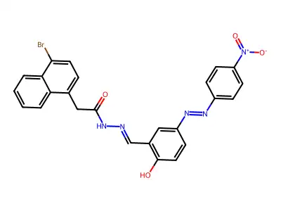 1-Naphthaleneacetic acid, 4-bromo-, 2-[[2-hydroxy-5-[2-(4-nitrophenyl)diazenyl]phenyl]methylene]hydrazide structure