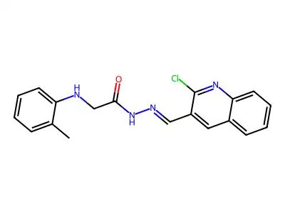 N'-((2-Chloroquinolin-3-yl)methylene)-2-(o-tolylamino)acetohydrazide structure
