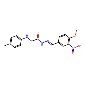 N'-(4-Methoxy-3-nitrobenzylidene)-2-(p-tolylamino)acetohydrazide structure