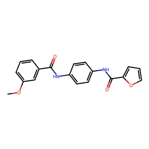 N-[4-[(3-methoxybenzoyl)amino]phenyl]furan-2-carboxamide structure