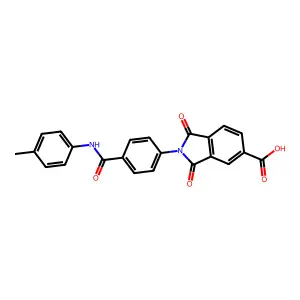 1,3-dioxo-2-(4-(p-tolylcarbamoyl)phenyl)isoindoline-5-carboxylic acid structure