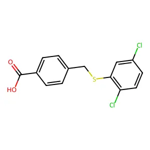 4-(((2,5-Dichlorophenyl)sulfanyl)methyl)benzoic acid structure