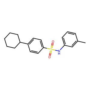 4-cyclohexyl-N-(3-methylphenyl)benzenesulfonamide structure