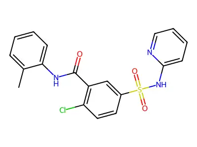 2-chloro-N-(2-methylphenyl)-5-[(2-pyridinylamino)sulfonyl]benzamide structure