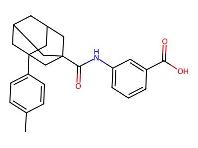 3-[3-(4-Methylphenyl)adamantane-1-amido]benzoic acid structure